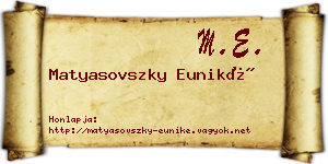 Matyasovszky Euniké névjegykártya